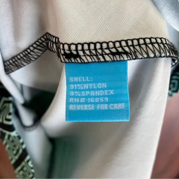 J MCLAUGHLIN Greek Key Mint & Navy Sheath Dress Catalina Cloth Size XS - Picture 6 of 6